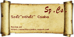 Szánthó Csaba névjegykártya