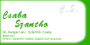 csaba szantho business card